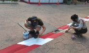 ปรับปรุงทาสีตีเส้นจราจรถนนภายในมหาวิทยาลัย